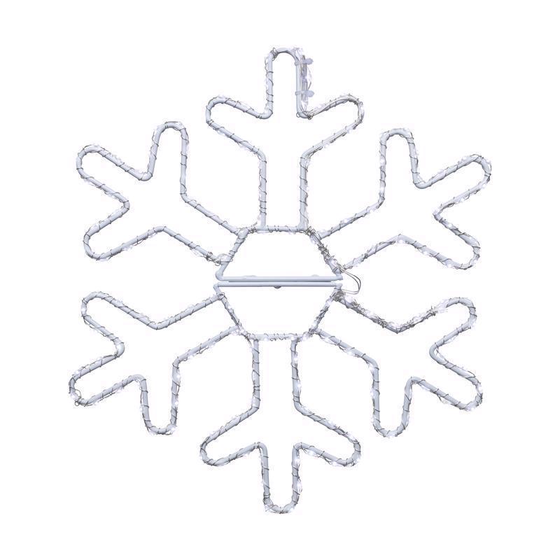 Lighted Snowflake Decoration, 12 inches, White, Indoor/Outdoor