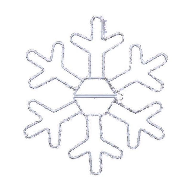 Lighted Snowflake Decoration, 12 inches, White, Indoor/Outdoor