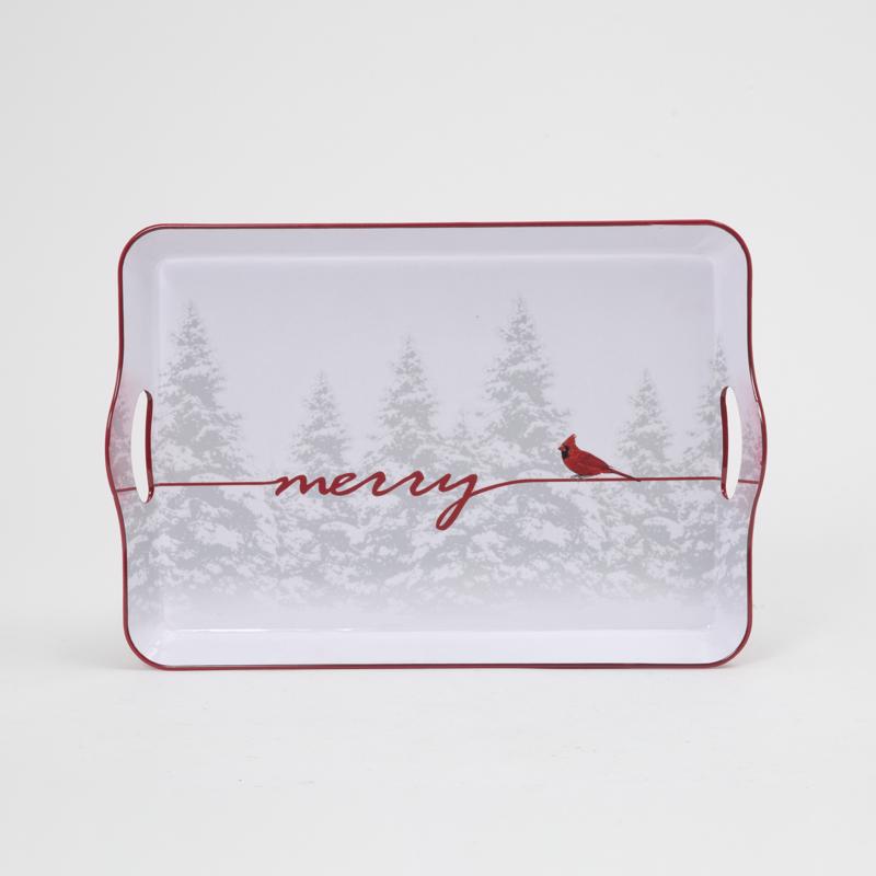 MERRY CARDINAL TRAY 17"L