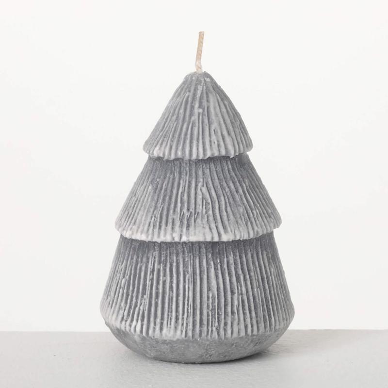 TREE CANDLE GRAY SCENTED