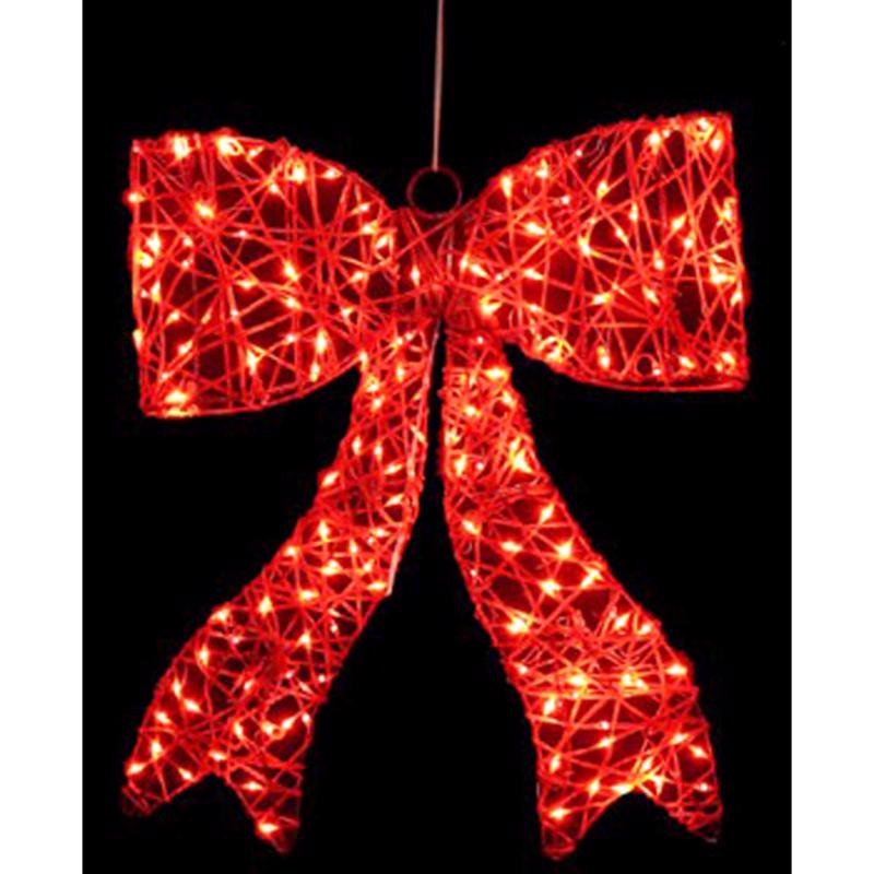 LED HANGING BOW RED