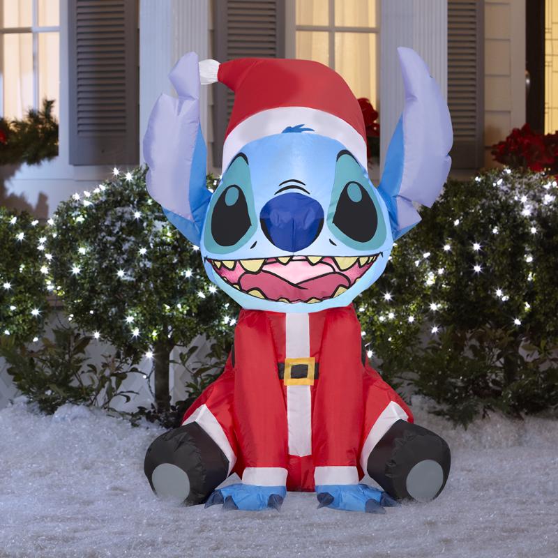 Gemmy Christmas Inflatable Stitch in Santa Suit 36 in. Inflatable