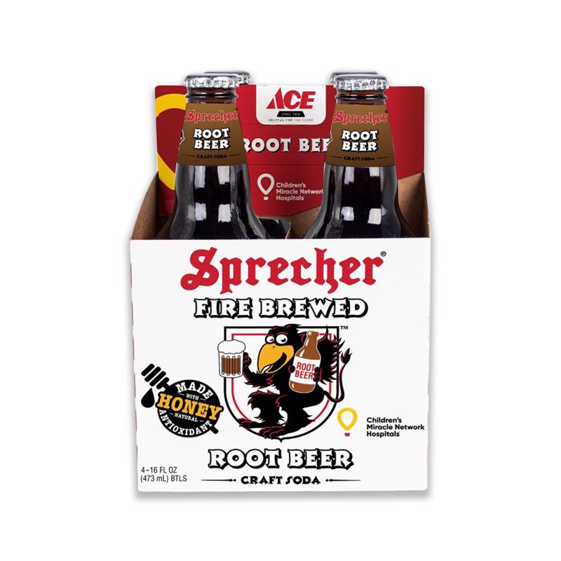 Sprecher Fire-brewed Root Beer Soda 16 fl. oz. 4 pk