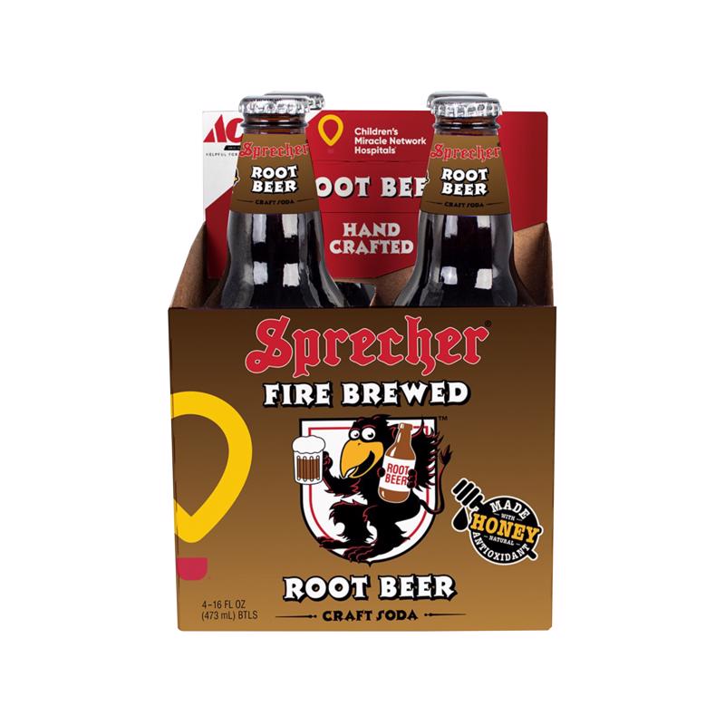 Sprecher Fire-brewed Root Beer Soda 16 fl. oz. 4 pk