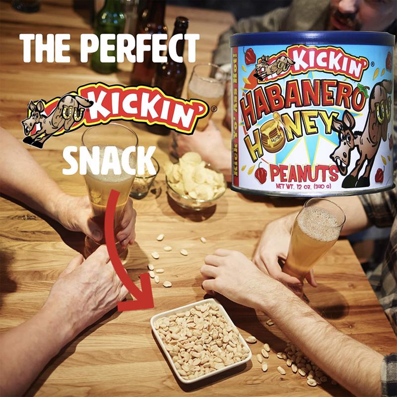 Ass Kickin Habanero Honey Peanuts 12 oz Canister