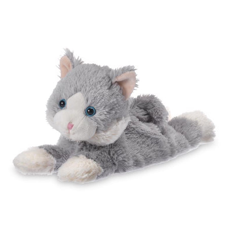 PLUSH LAYING CAT GRY