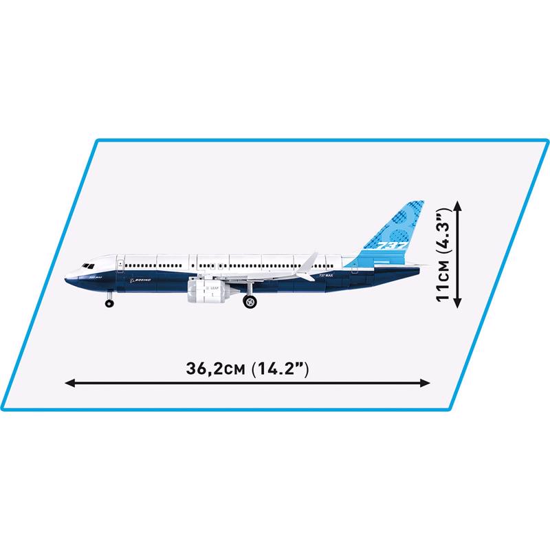 COBI Boeing 737-8 Airplane Block Set Blue/White 340 pc