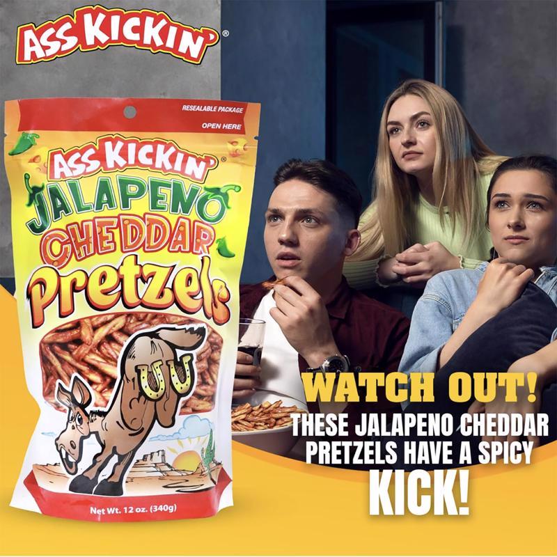 Ass Kickin' Jalapeno Cheddar Pretzels 12 oz Bagged
