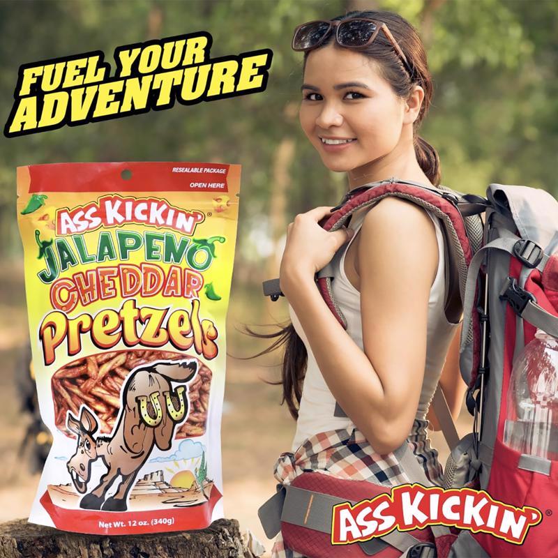 Ass Kickin' Jalapeno Cheddar Pretzels 12 oz Bagged