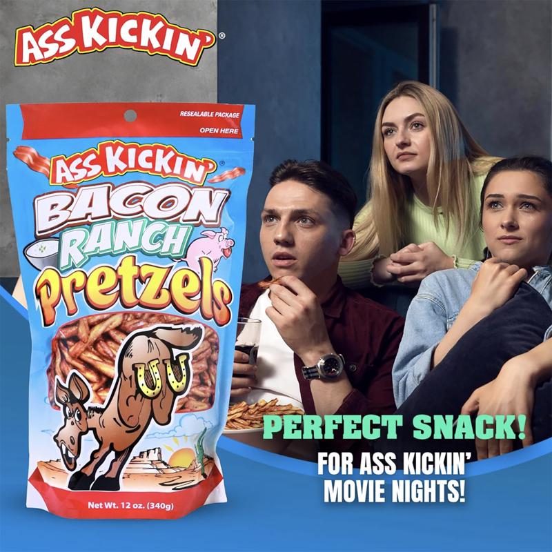 Ass Kickin' Bacon Ranch Pretzels 12 oz Bagged