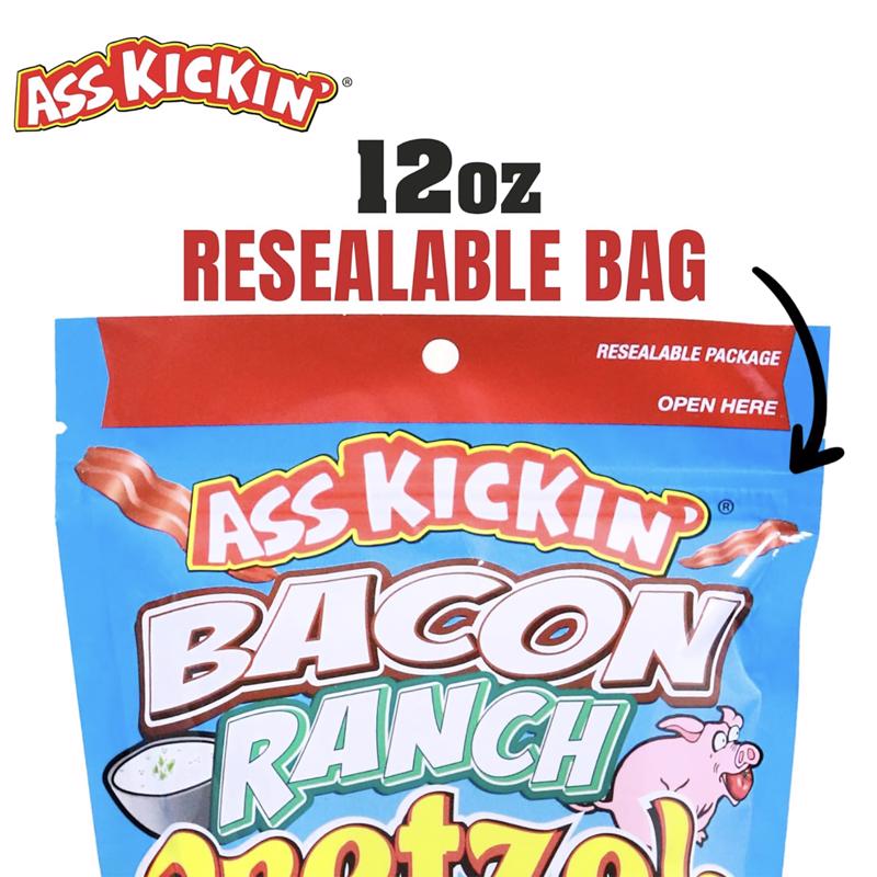 Ass Kickin' Bacon Ranch Pretzels 12 oz Bagged