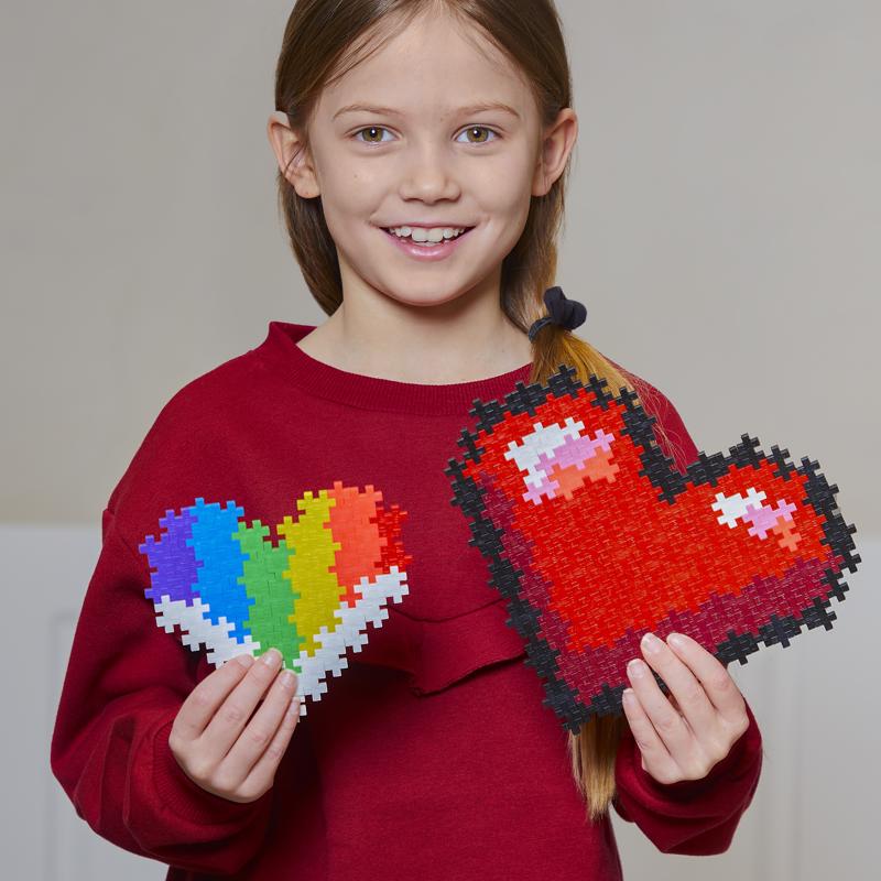 Plus Plus Puzzle By Number Hearts Puzzle Polyethylene Multicolored 250 pc
