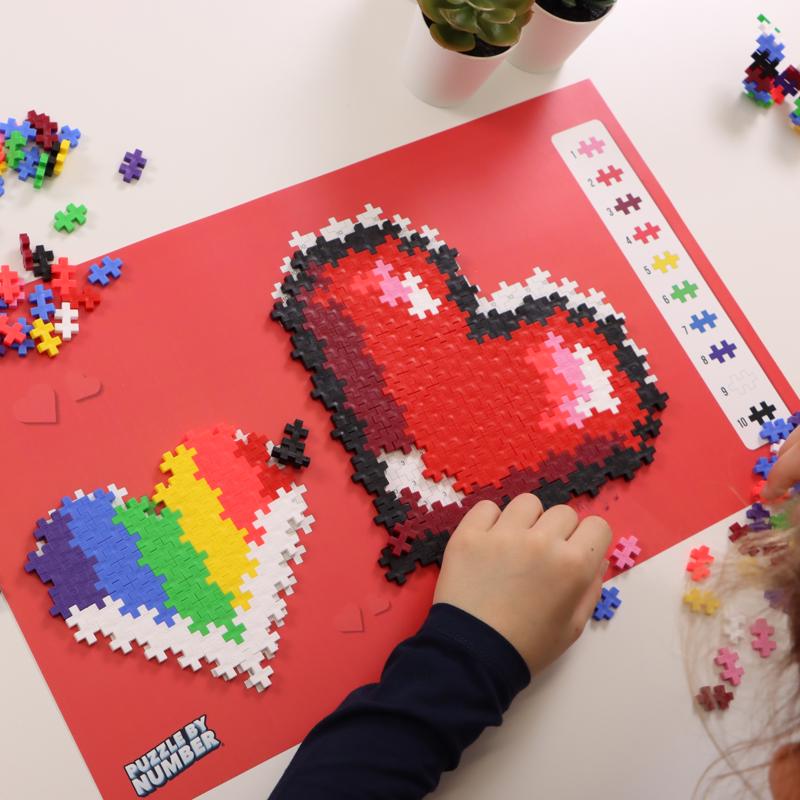 Plus Plus Puzzle By Number Hearts Puzzle Polyethylene Multicolored 250 pc