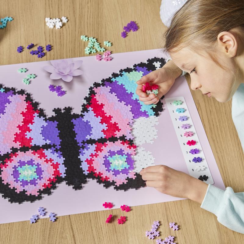 Plus Plus Puzzle By Number Butterfly Puzzle Polyethylene Multicolored 800 pc