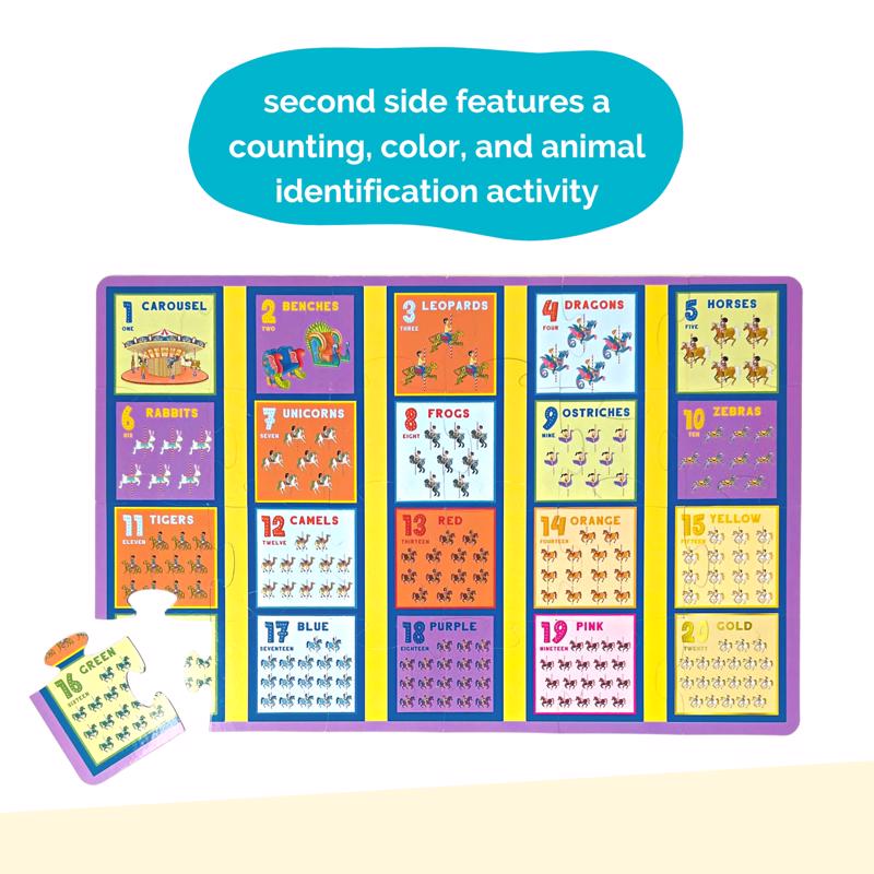 Upbounders Joyful Carousel 2-Sided Jumbo Puzzle for Preschoolers 24 pc