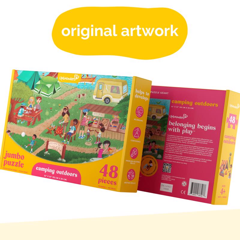 Upbounders Camping Outdoors Kids Jumbo Puzzle Multicolored 48 pc