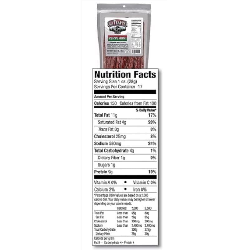 Old Trapper Pepperoni Snack Stick 17 oz Bagged