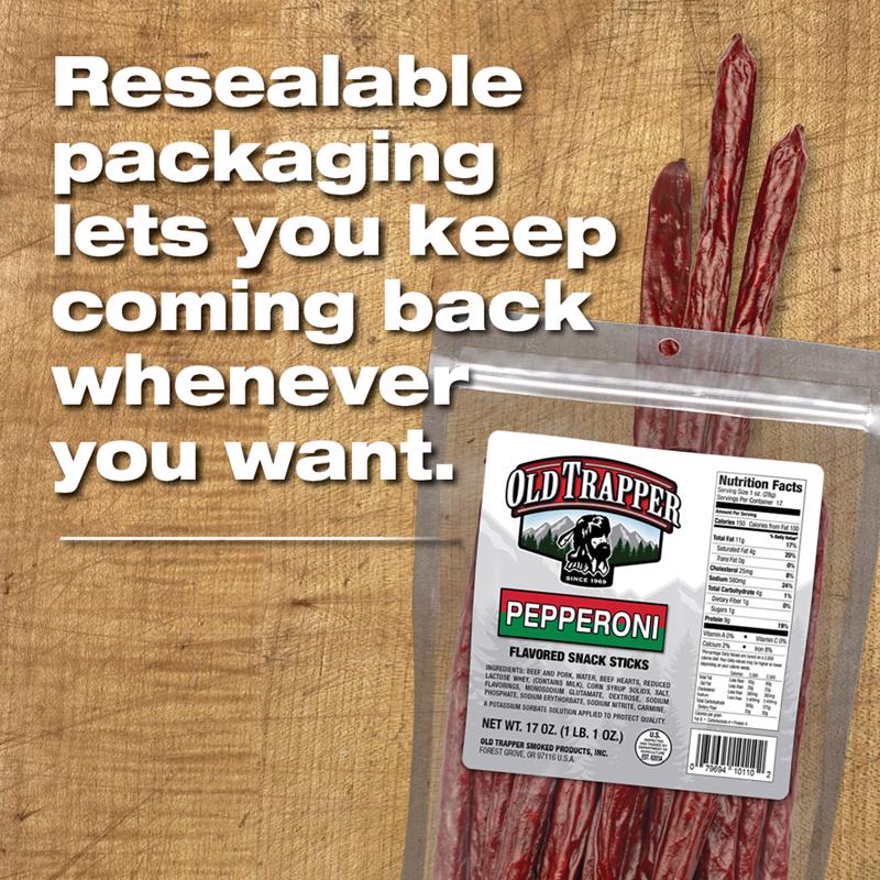 Old Trapper Pepperoni Snack Stick 17 oz Bagged