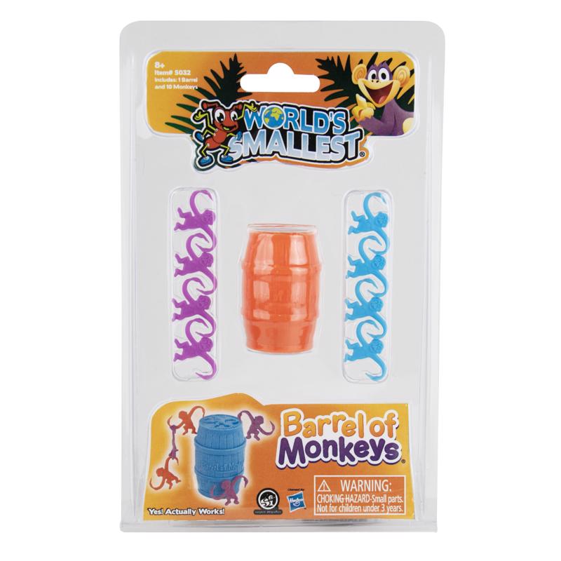 World's Smallest Barrel of Monkeys Tabletop Toys Multicolored 11 pc