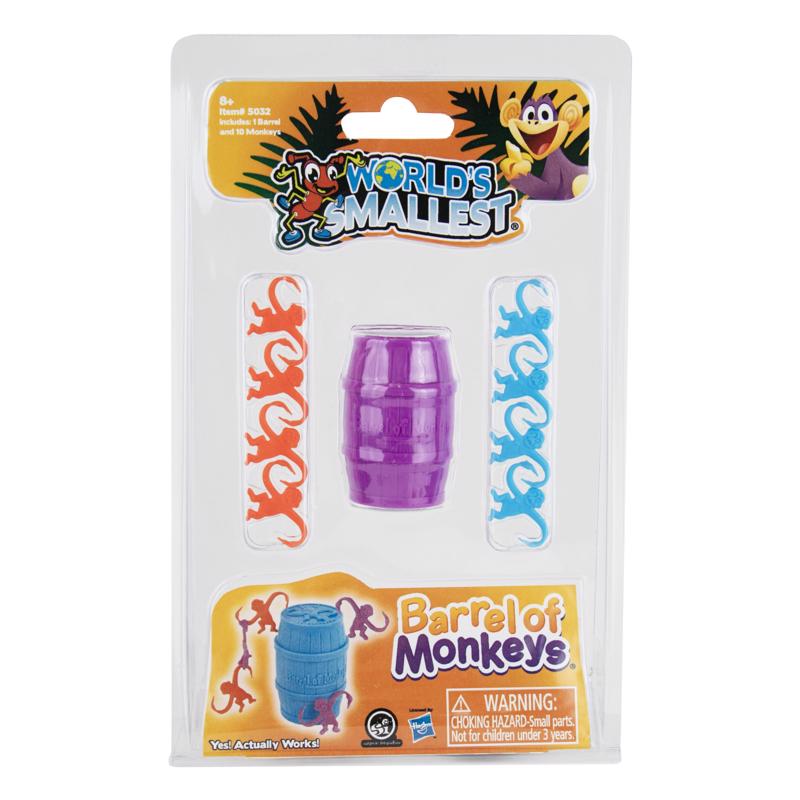 World's Smallest Barrel of Monkeys Tabletop Toys Multicolored 11 pc