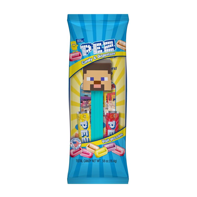 PEZ Minecraft Assorted Candy and Dispenser 0.58 oz