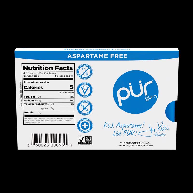 PUR Sugar Free Peppermint Chewing Gum 1 pk 9 pc