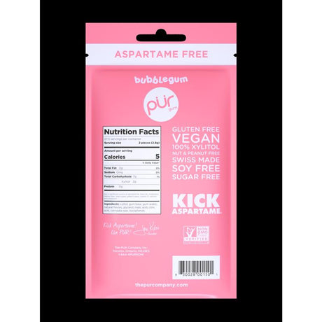 PUR Sugar Free Bubblegum Chewing Gum 1 pk 55 pc