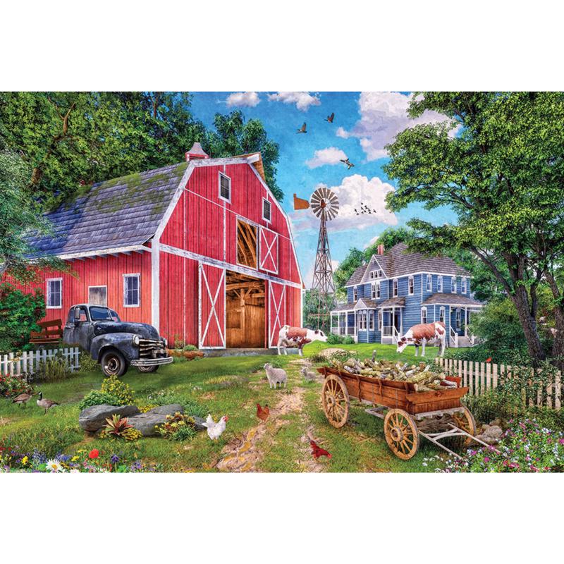 Eurographics Family Farm Tin Jigsaw Puzzle Cardboard Multicolored 550 pc