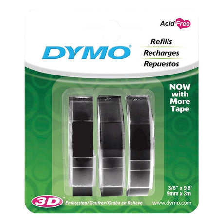 LABEL TAPE3/8X9.8'BLK3PK