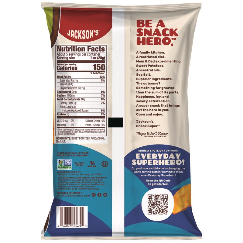 Jackson's Sea Salt Kettle Cooked Potato Chips 5 oz Bagged