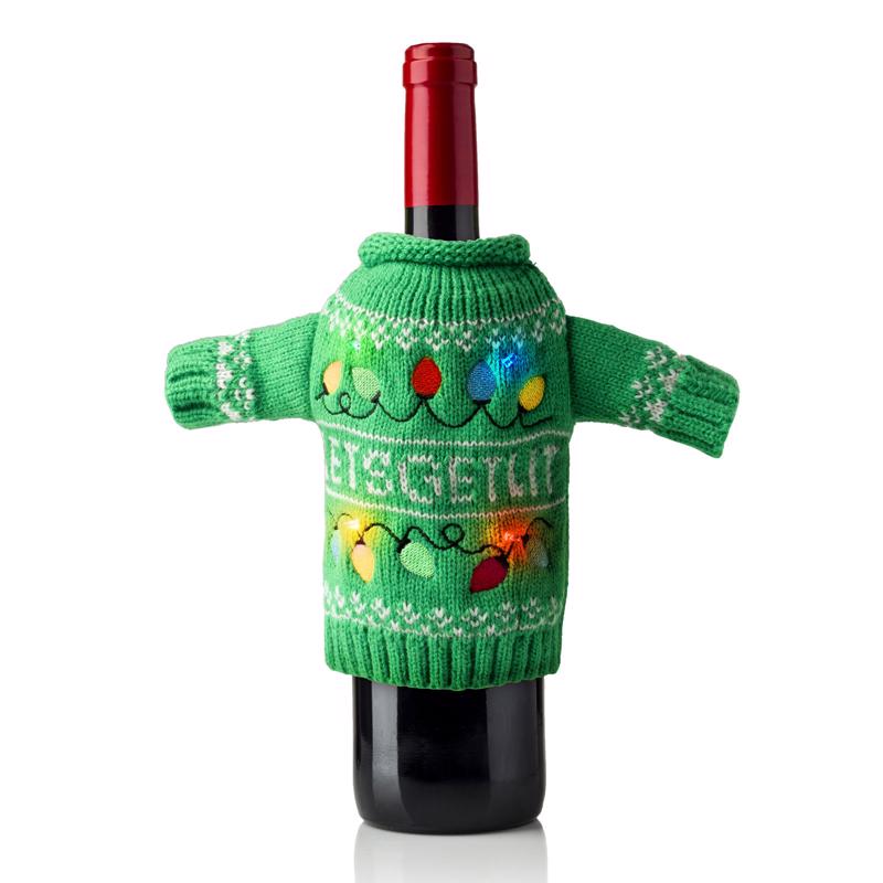 Uncle Bob's Light-Up Wine & Bottle Sweater 1 pk