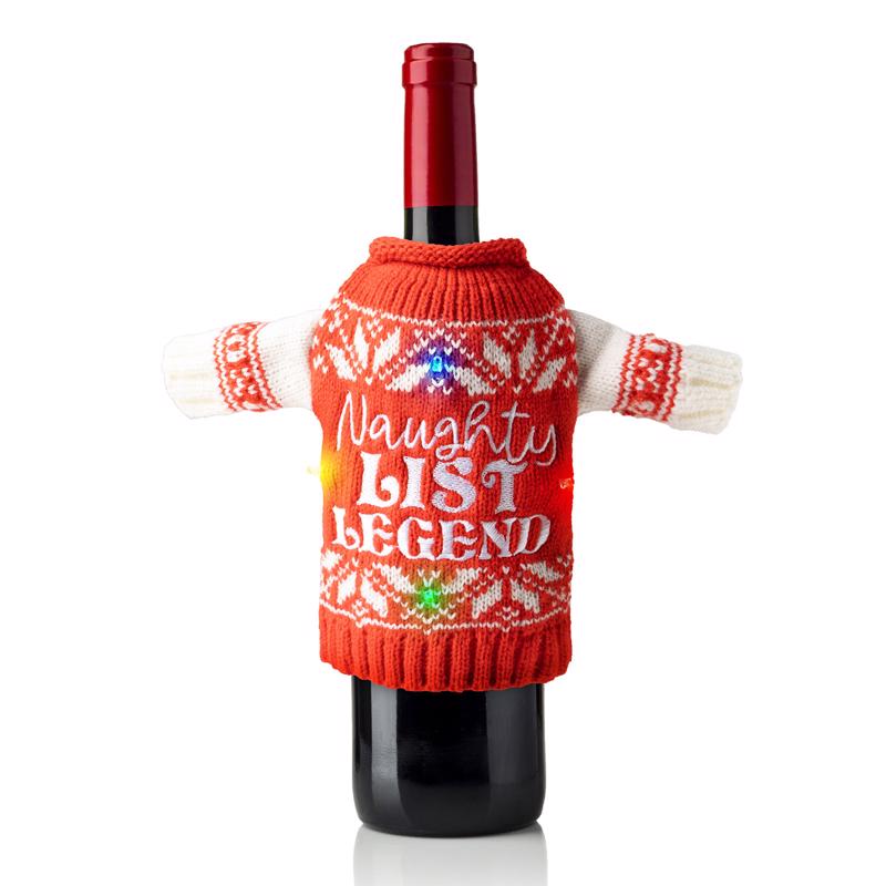 Uncle Bob's Light-Up Wine & Bottle Sweater 1 pk