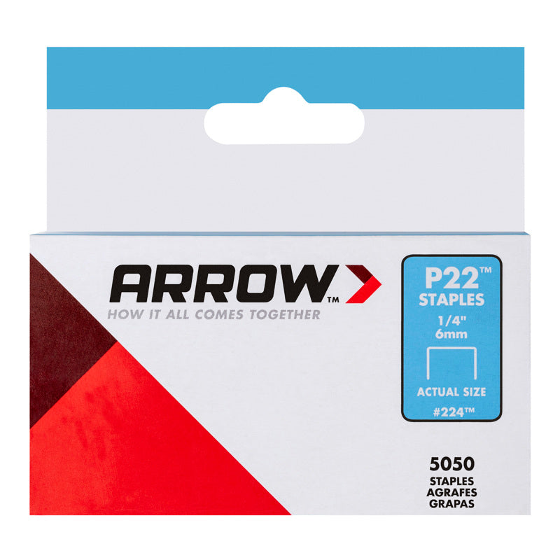 Arrow P22 7/16 in. W X 1/4 in. L 24 Ga. Medium Crown Staples 5050 pk