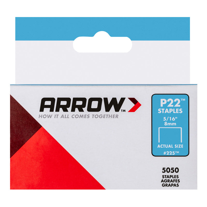 Arrow P22 7/16 in. W X 5/16 in. L 24 Ga. Medium Crown Staples 5050 pk