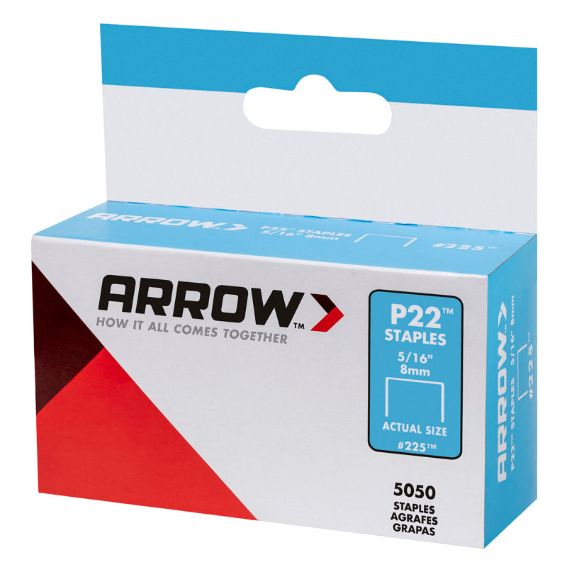 Arrow P22 7/16 in. W X 5/16 in. L 24 Ga. Medium Crown Staples 5050 pk