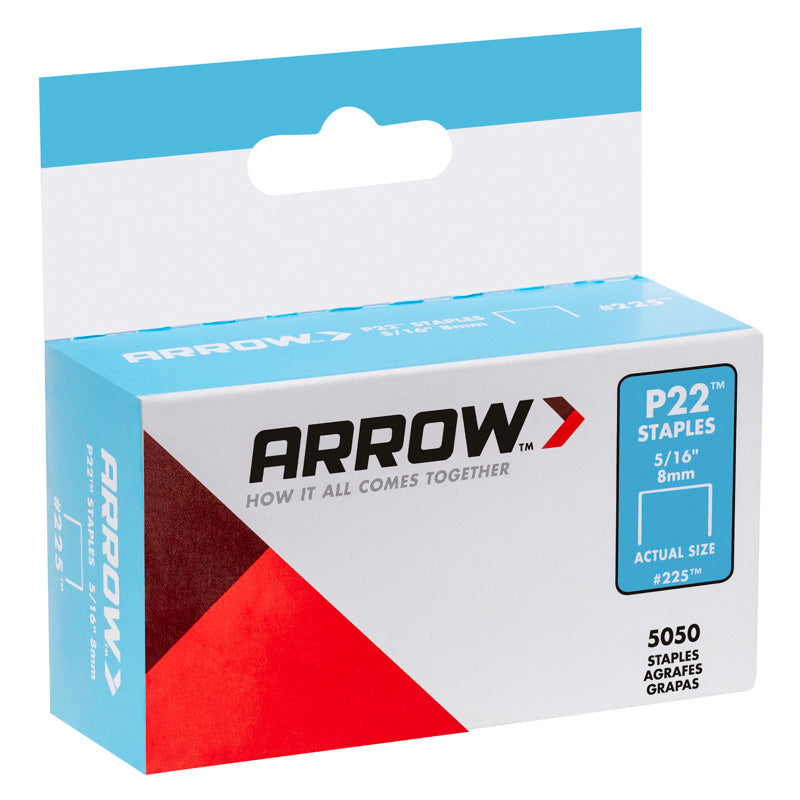 Arrow P22 7/16 in. W X 5/16 in. L 24 Ga. Medium Crown Staples 5050 pk