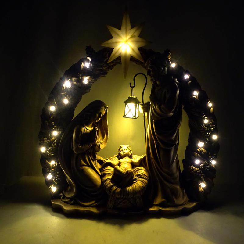 Alpine LED Nativity Scene 25 in. Yard Decor