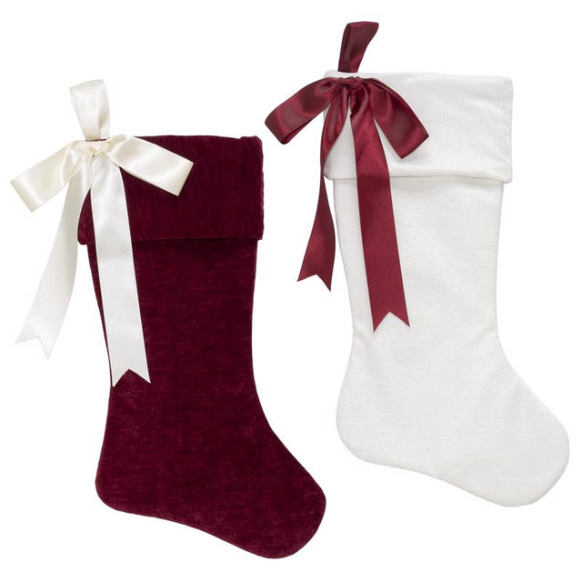 Dyno Red/White Matte W/Bow Christmas Stocking 20 in.