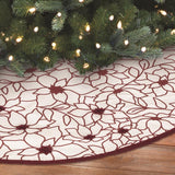Dyno Ivory/Red Poinsettia Tree Skirt
