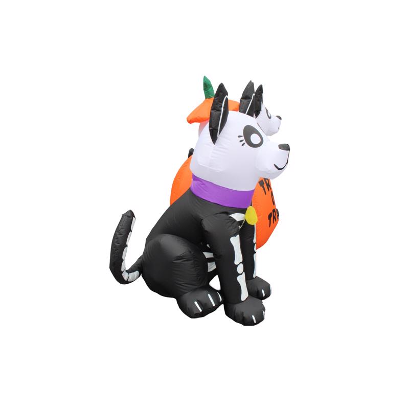 A Holiday Company 7 ft. LED Prelit Animated Skeleton Dog Family Inflatable