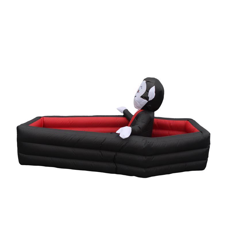 A Holiday Company 6 ft. LED Animated Rising Vampire in Coffin Inflatable