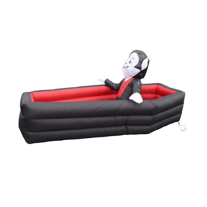 A Holiday Company 6 ft. LED Animated Rising Vampire in Coffin Inflatable