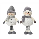 Decoris White/Gray Snowman Table Decor 15 in.