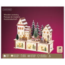 Lumineo LED Red/White Village with Santa Animated Decor 9 in.
