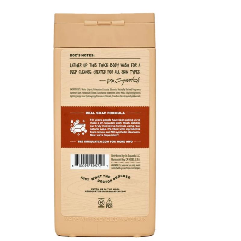 Dr. Squatch Wood Barrel Bourbon Scent Body Wash 14 fl. oz. 3 pk