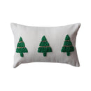 Creative Co-Op Natural/Green Christmas Trees Pillow 9 in.