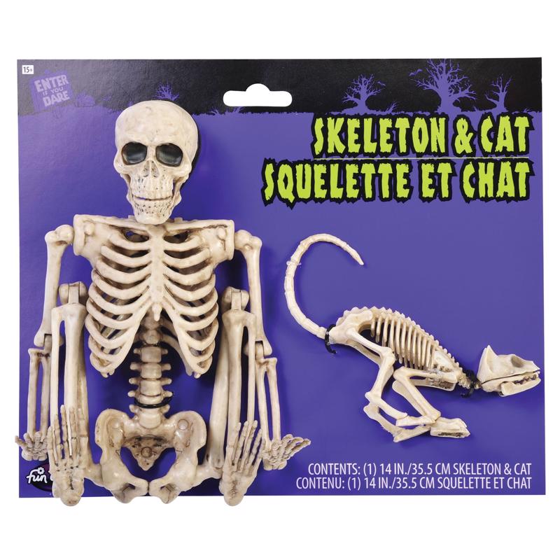 Fun World 14 in. Skeleton Walker Asst Halloween Decor