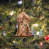 Holy Land Olive Wood Natural 3D Nativity Ornaments 3 in.