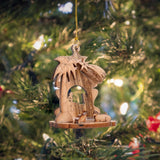 Holy Land Olive Wood Natural 3D Nativity Ornaments 3 in.