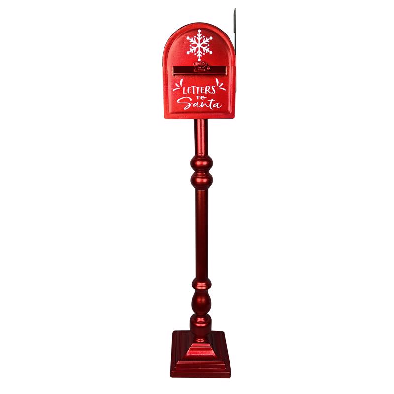 Luxe Light Decor Red Letters to Santa Mail Box 36 in.